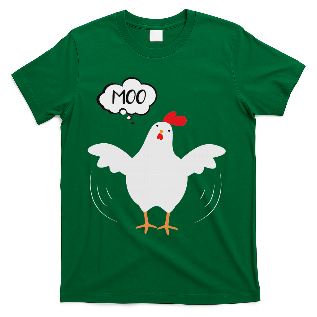 Funny Chicken Saying Moo But Guess What Chicken Moo T-Shirt