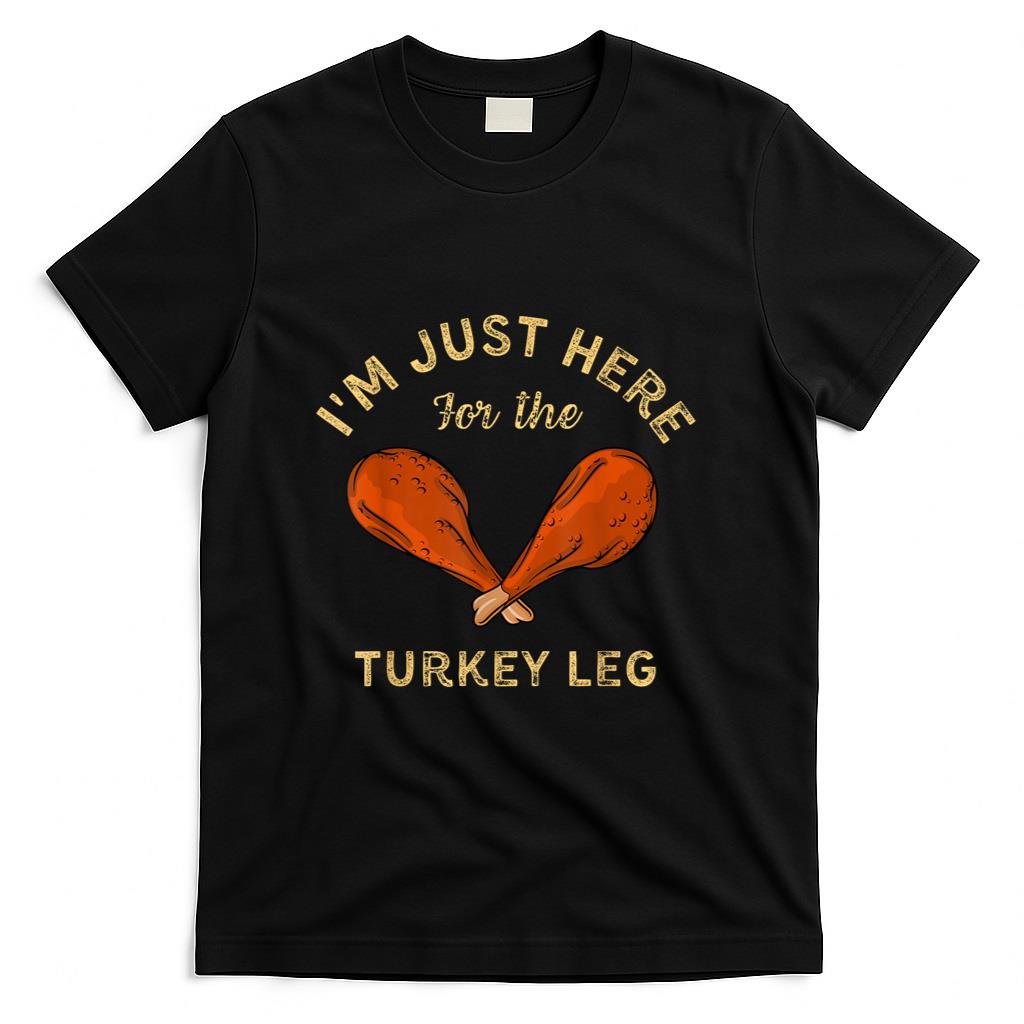 Funny Happy Thanksgiving Food 2024 Turkey Leg T-Shirt - Unisex Adult Small Black Short Sleeve