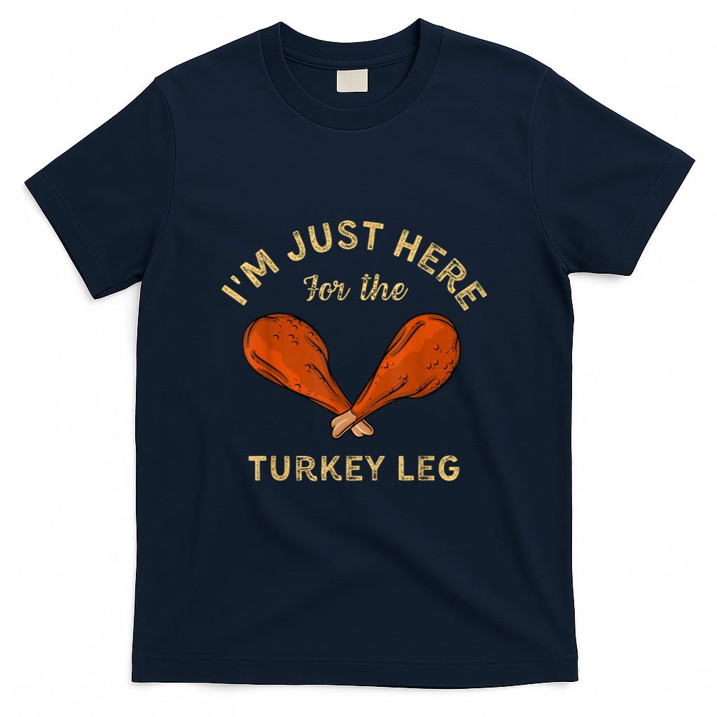 Funny Happy Thanksgiving Food 2024 Turkey Leg T-Shirt - Unisex Adult Small Black Short Sleeve
