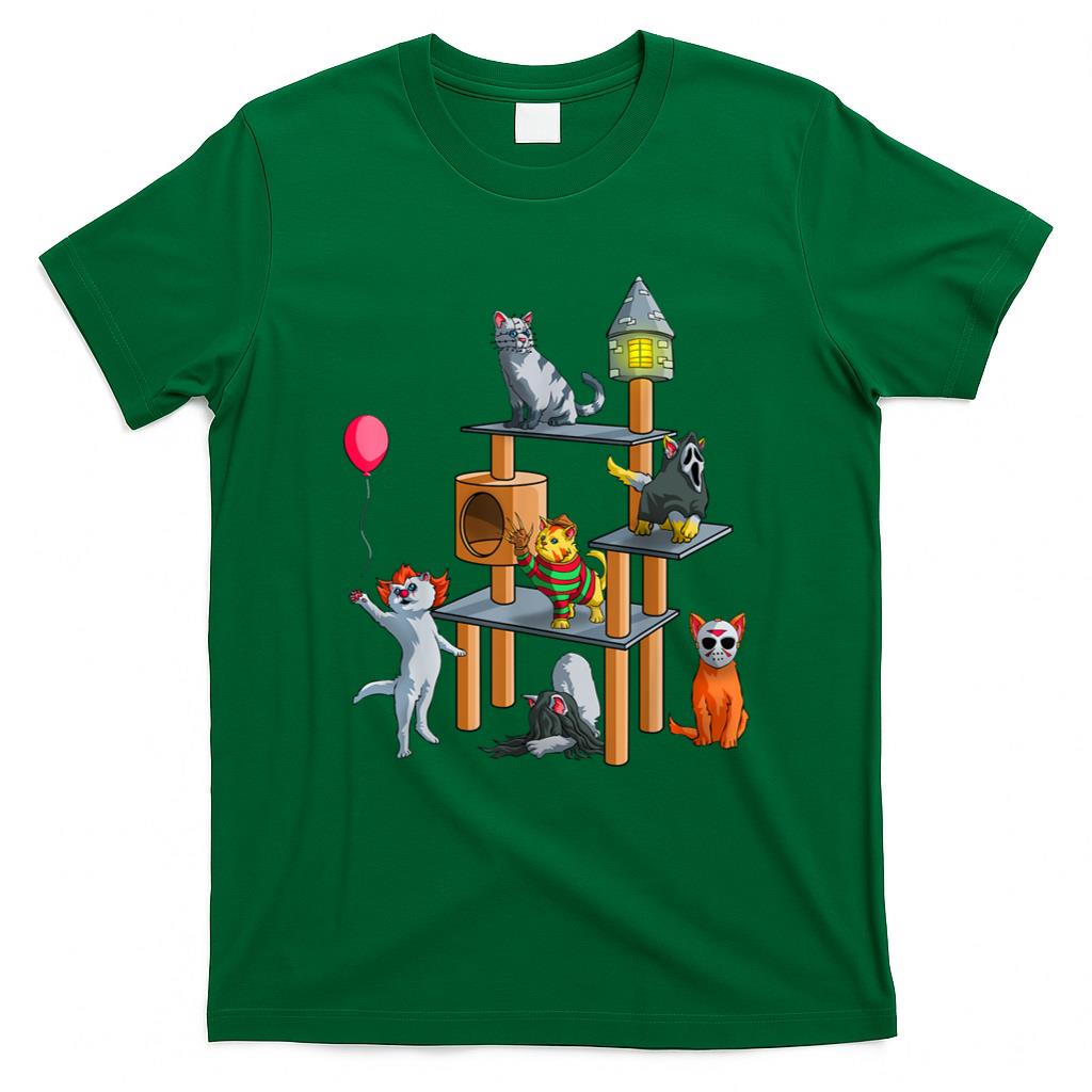 Halloween Shirt - Funny Cat Horror Movies Cute Halloween for Cat Kitty Lovers T-Shirt