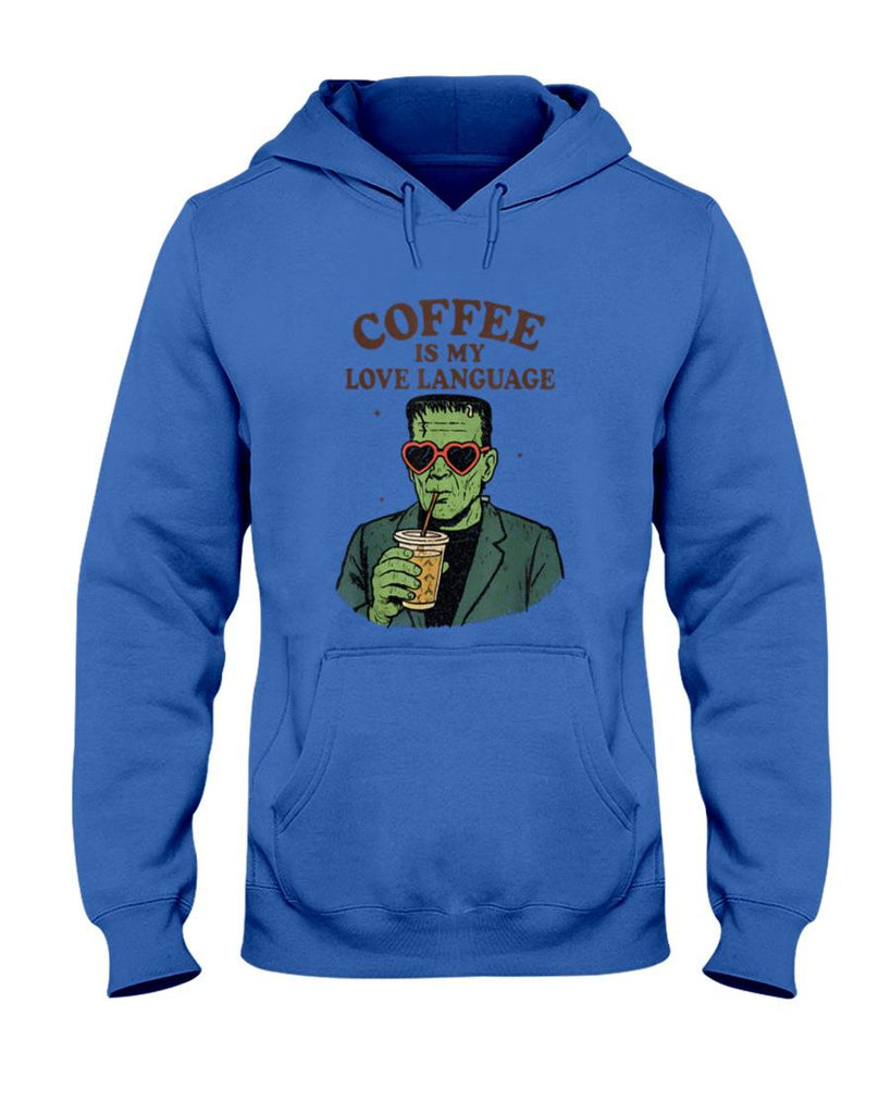 Halloween Shirt - Funny Frankenstein Monster Lover Coffee is My Love Language T-Shirt