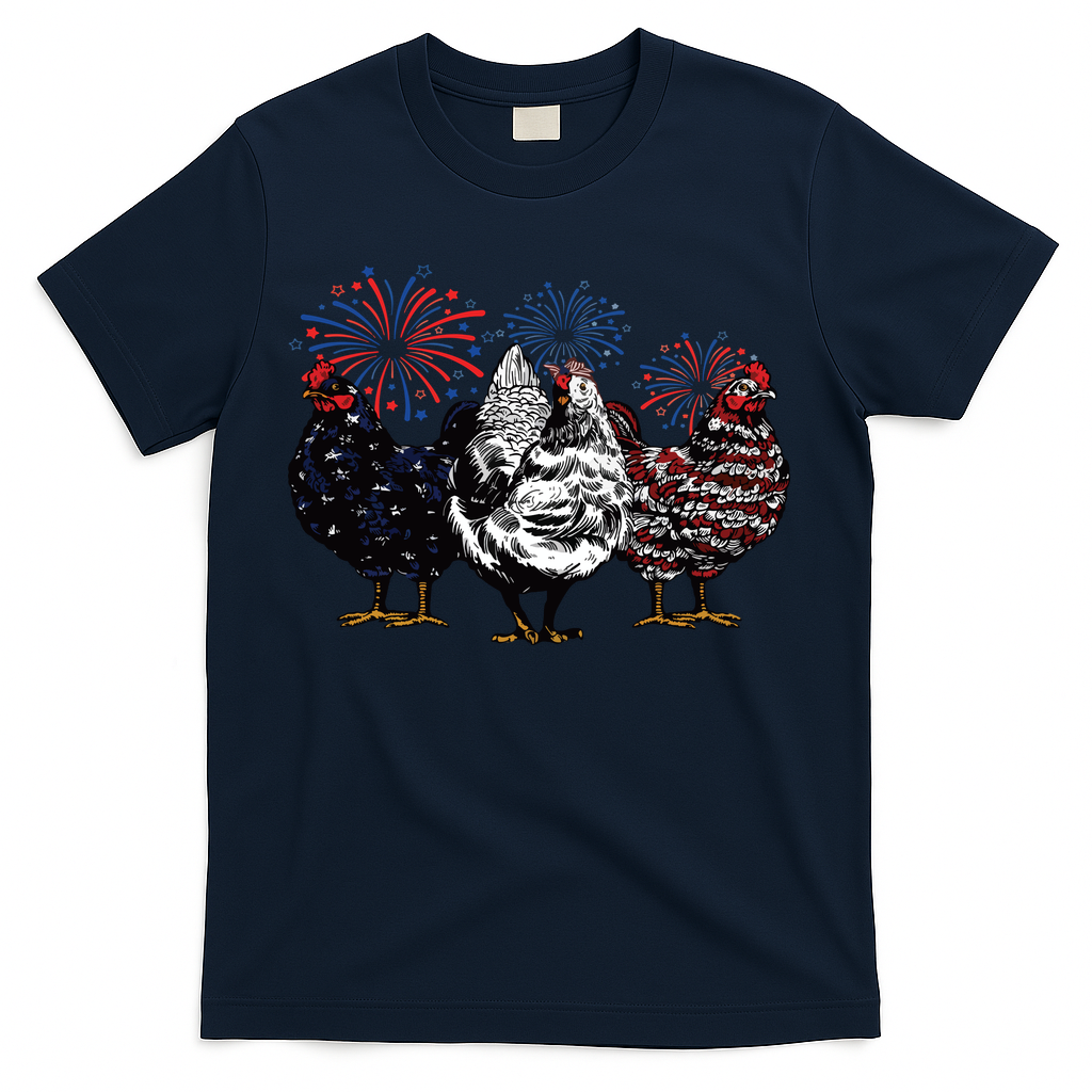 4th Of July Chicken Fourth Of July Patriotic Mom T-Shirt