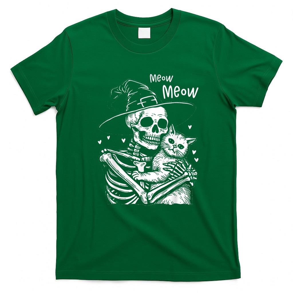 Pet Mom Halloween Shirt - Cute Black Cat Halloween Costume Fur Skeleton Pet Mom Meow T-Shirt