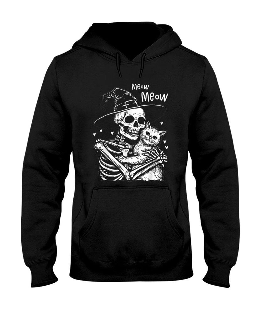 Pet Mom Halloween Shirt - Cute Black Cat Halloween Costume Fur Skeleton Pet Mom Meow T-Shirt