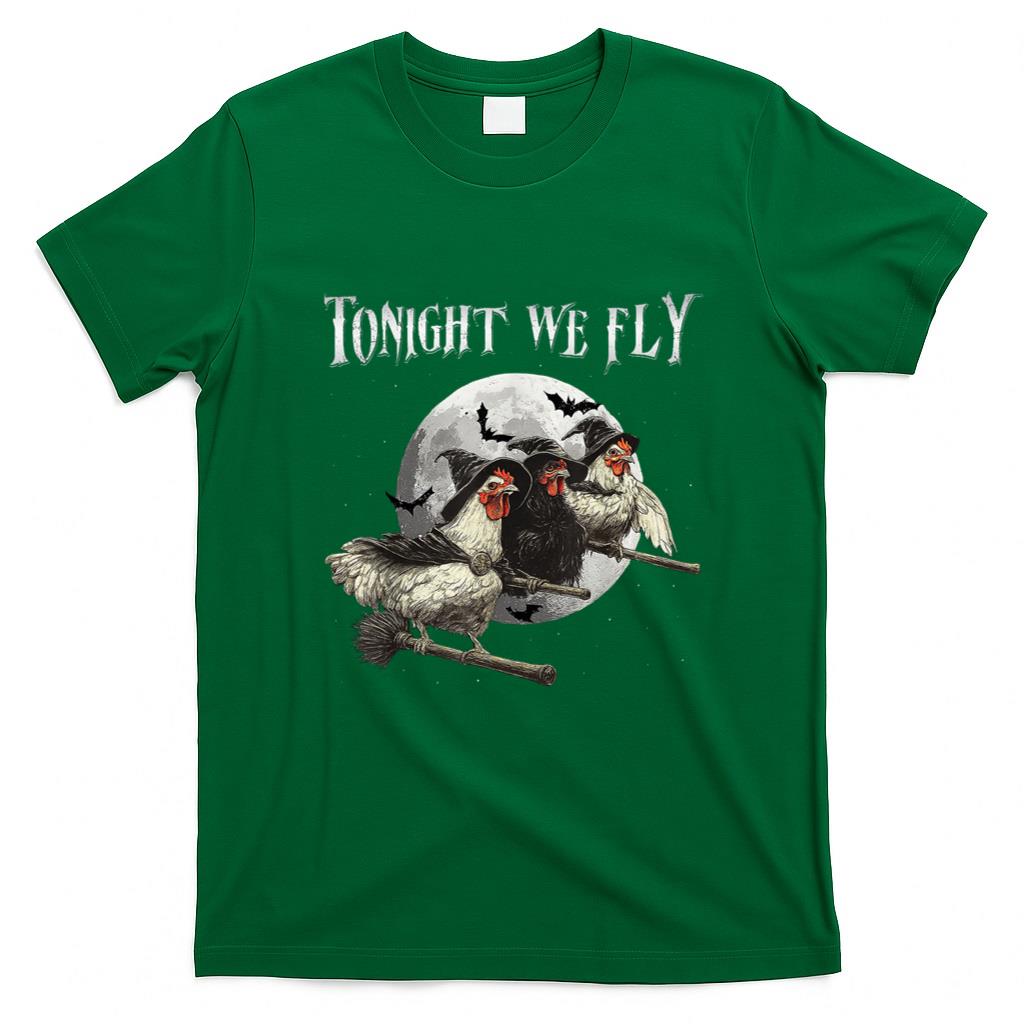Halloween Shirt - Tonight We Fly Funny Chicken Witches Halloween T-Shirt