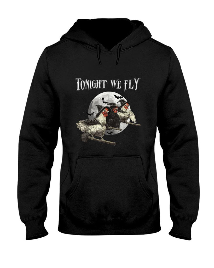 Halloween Shirt - Tonight We Fly Funny Chicken Witches Halloween T-Shirt