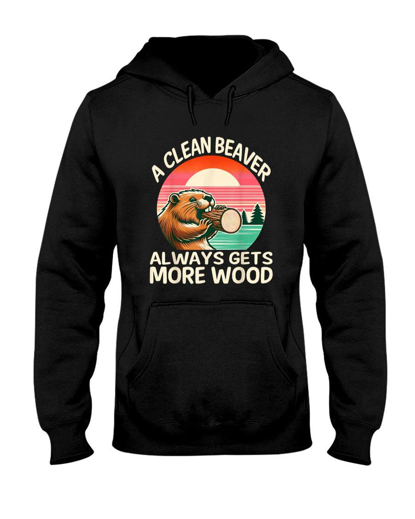 Funny Tees - A Clean Beaver Always Gets More Wood Funny Adult Joke Men T-Shirt