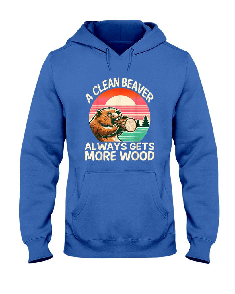 Funny Tees - A Clean Beaver Always Gets More Wood Funny Adult Joke Men T-Shirt