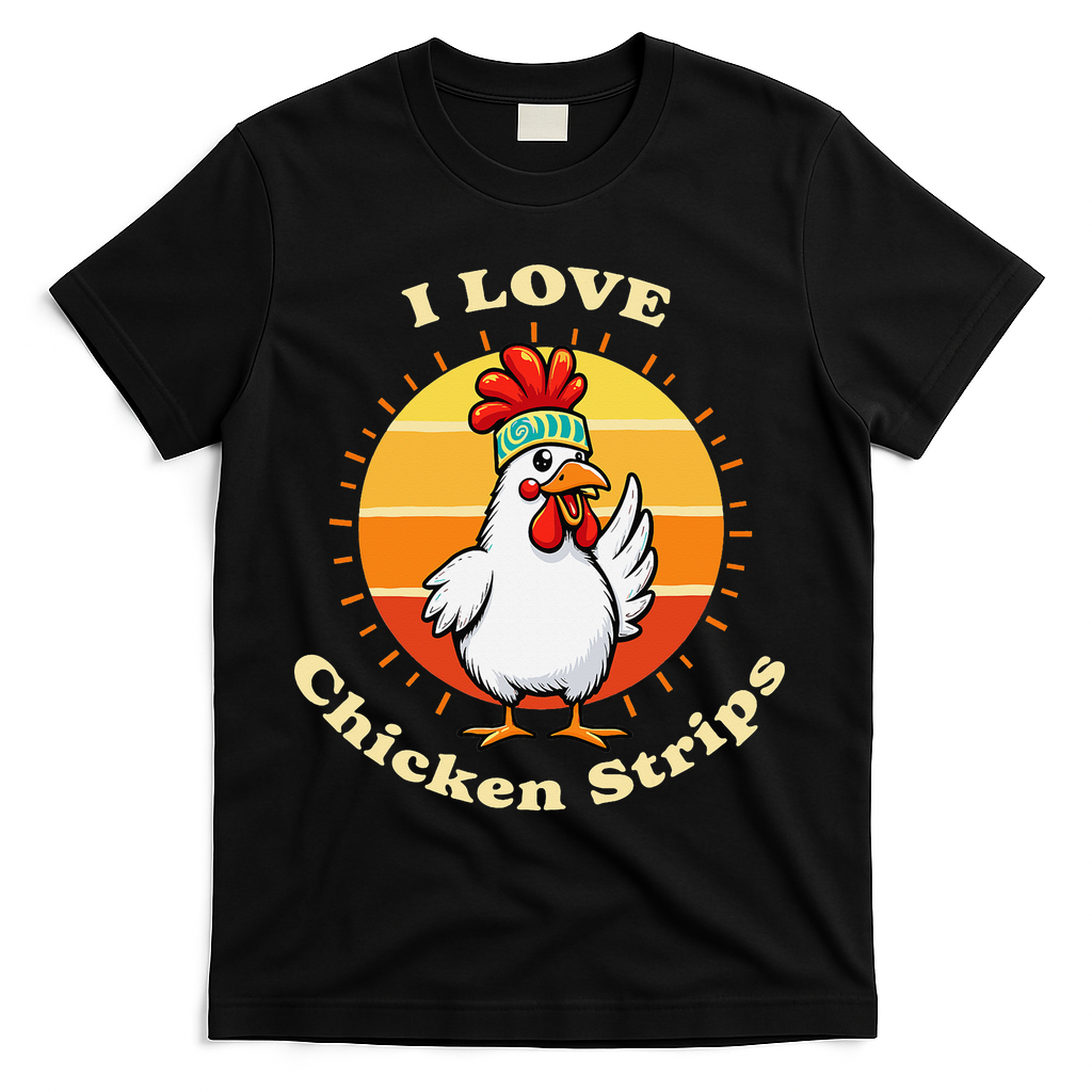 I Love Chicken Strips Funny Chicken Fast Food Lover T-Shirt