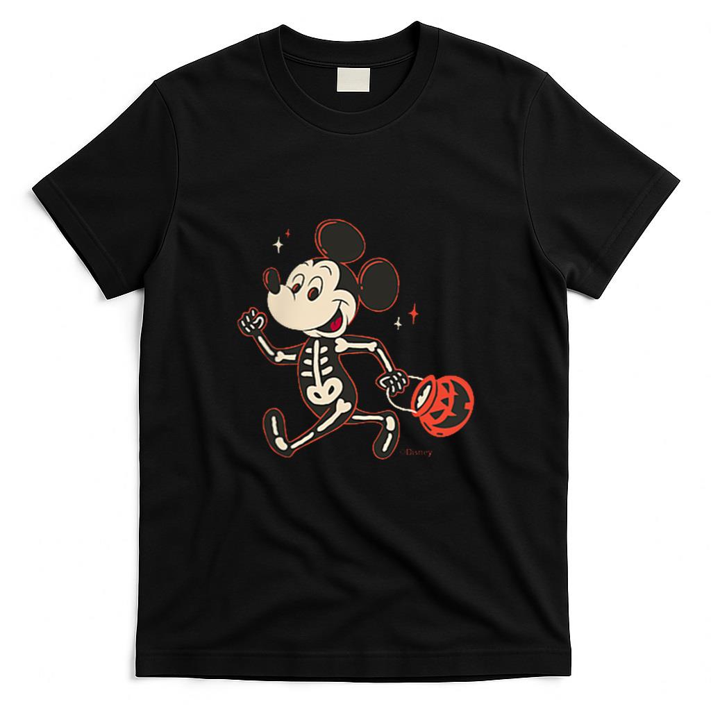 Halloween Shirt - Disney Mickey Mouse Halloween Skeleton Trick or Treat T-Shirt