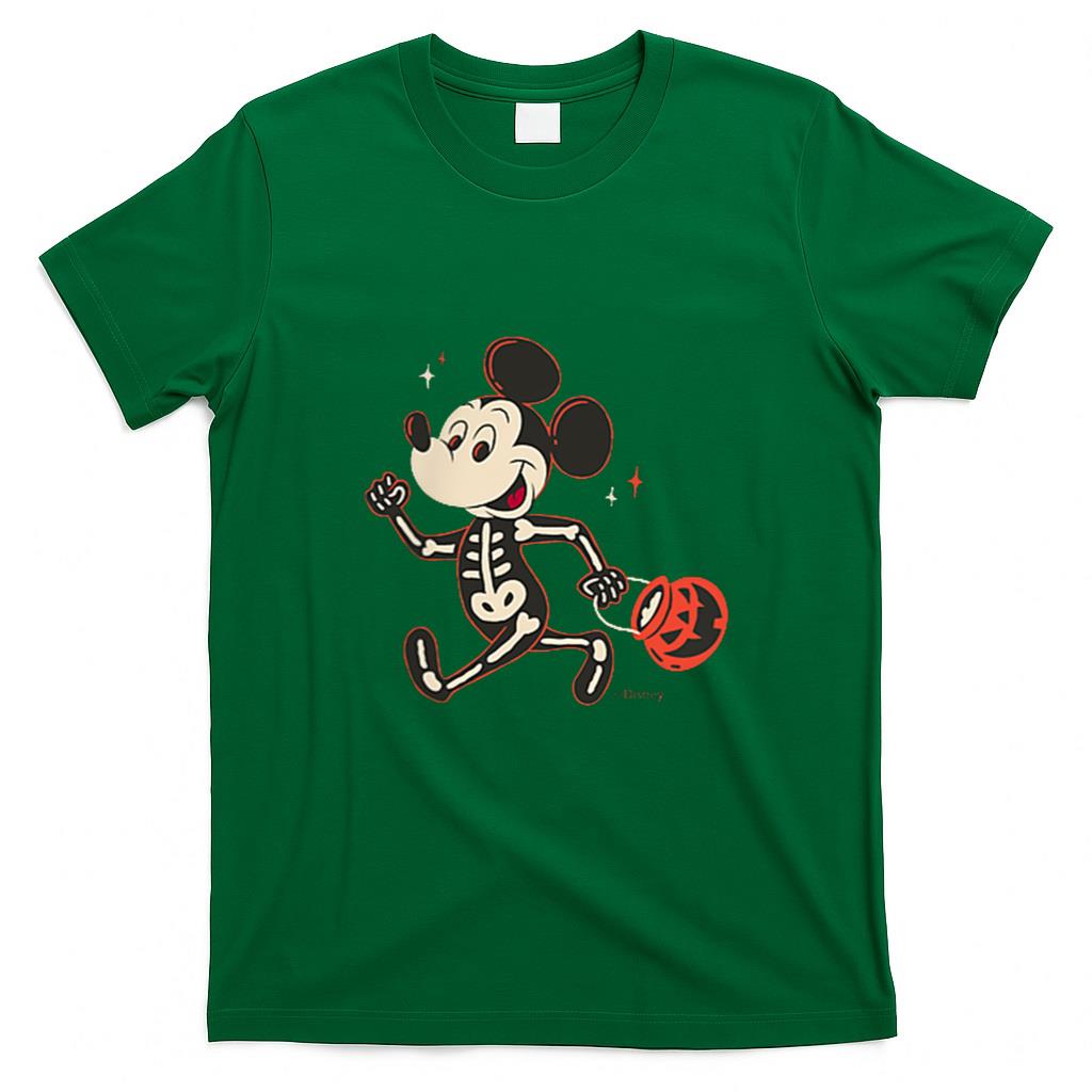 Halloween Shirt - Disney Mickey Mouse Halloween Skeleton Trick or Treat T-Shirt