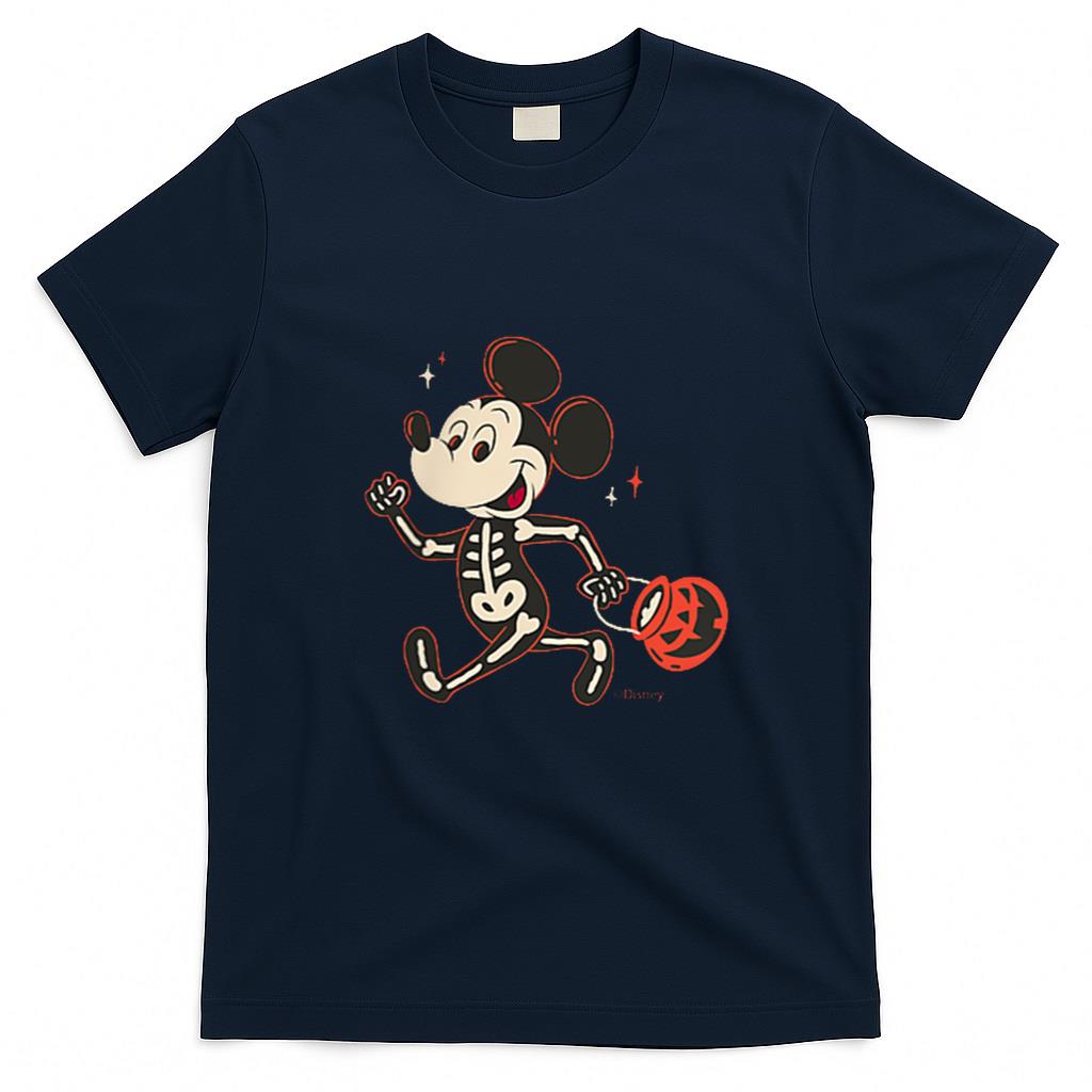 Halloween Shirt - Disney Mickey Mouse Halloween Skeleton Trick or Treat T-Shirt