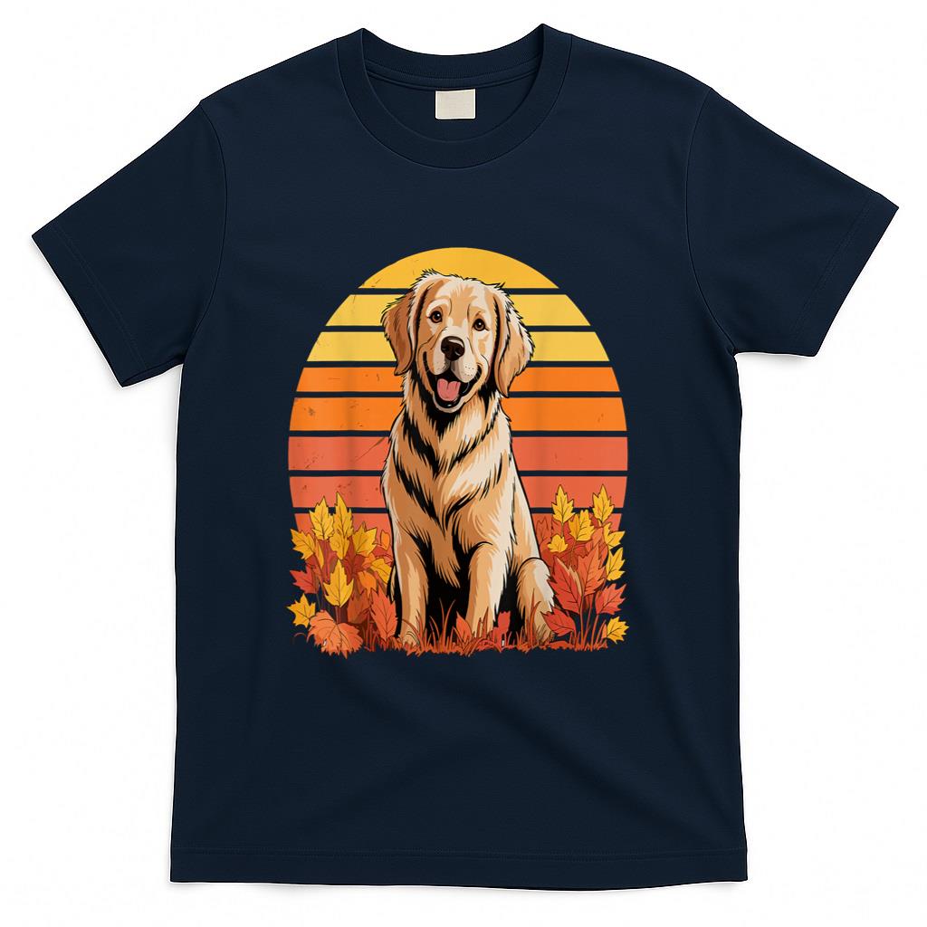 Golden Retriever Autumn Fall Dog Lover Fall Leaves T-Shirt