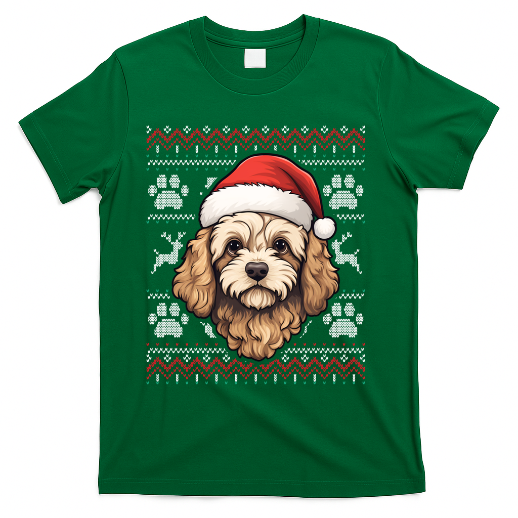 Cavapoo Santa Hat Christmas Funny Dog Mom Dad Great Gift T-Shirt