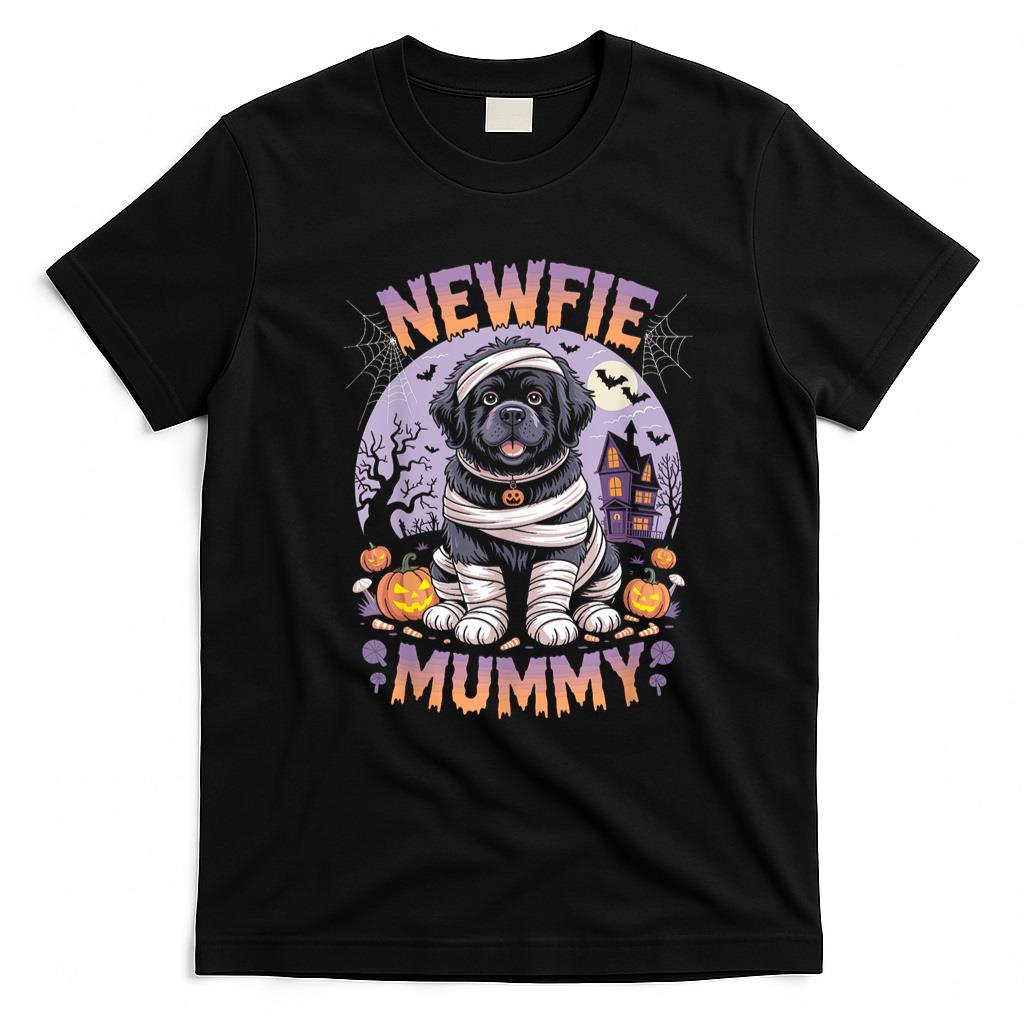 Pet Mom Halloween Shirt - Newfie Mummy Funny Halloween Costume Dog Owner Newfoundland T-Shirt