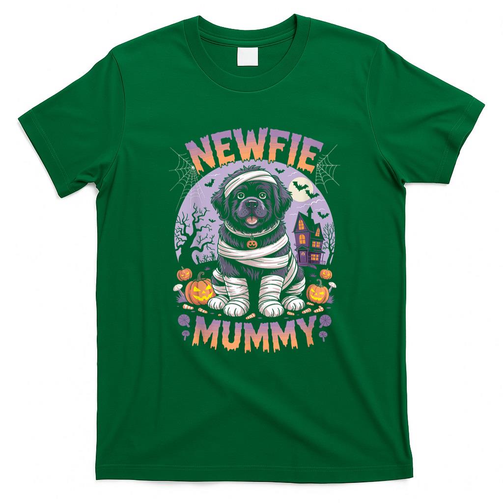 Pet Mom Halloween Shirt - Newfie Mummy Funny Halloween Costume Dog Owner Newfoundland T-Shirt