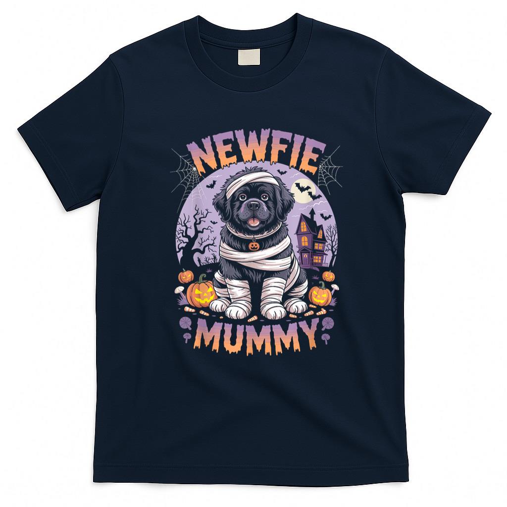 Pet Mom Halloween Shirt - Newfie Mummy Funny Halloween Costume Dog Owner Newfoundland T-Shirt