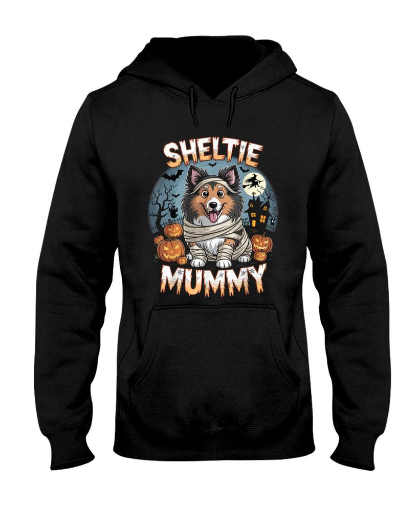 Pet Mom Halloween Shirt - Sheltie Mummy Halloween Costume Dog Owner Shetland Shepherd T-Shirt