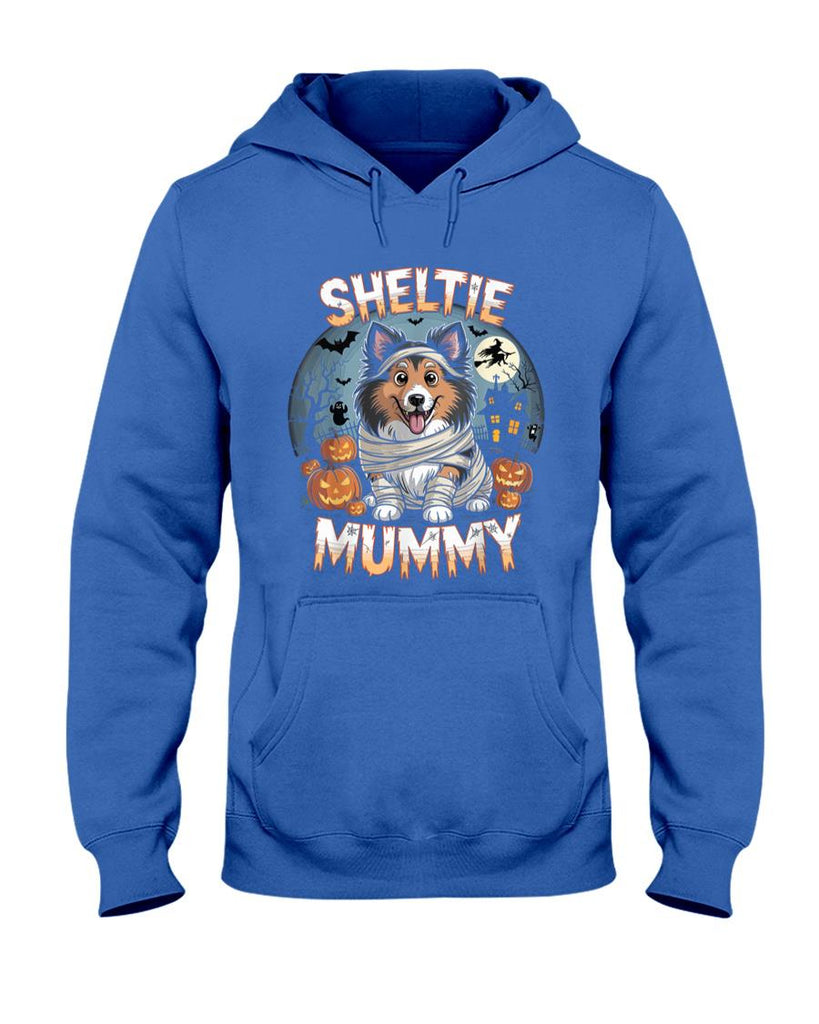 Pet Mom Halloween Shirt - Sheltie Mummy Halloween Costume Dog Owner Shetland Shepherd T-Shirt