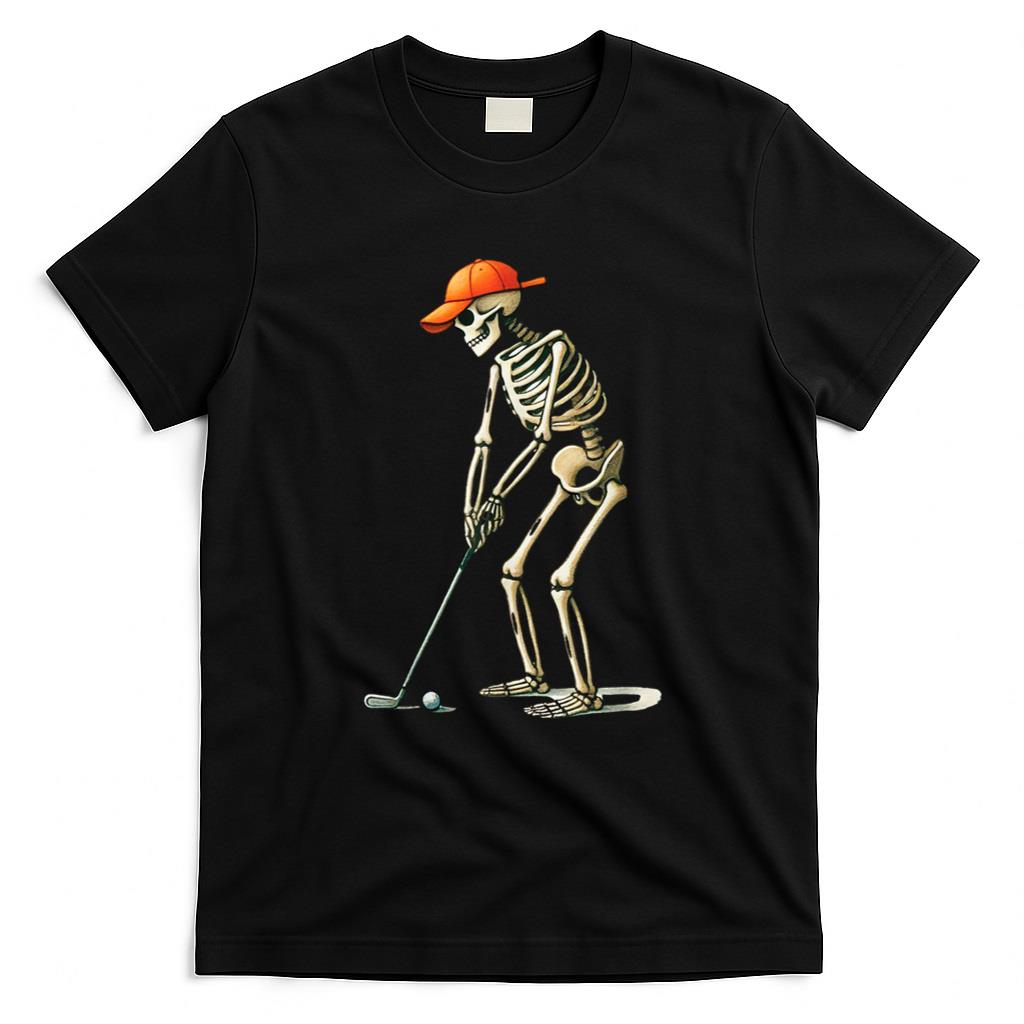 Halloween Shirt - Skeleton Golf Halloween Golfer Golf Player Funny Men Dad T-Shirt