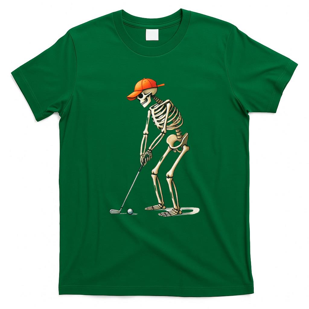 Halloween Shirt - Skeleton Golf Halloween Golfer Golf Player Funny Men Dad T-Shirt
