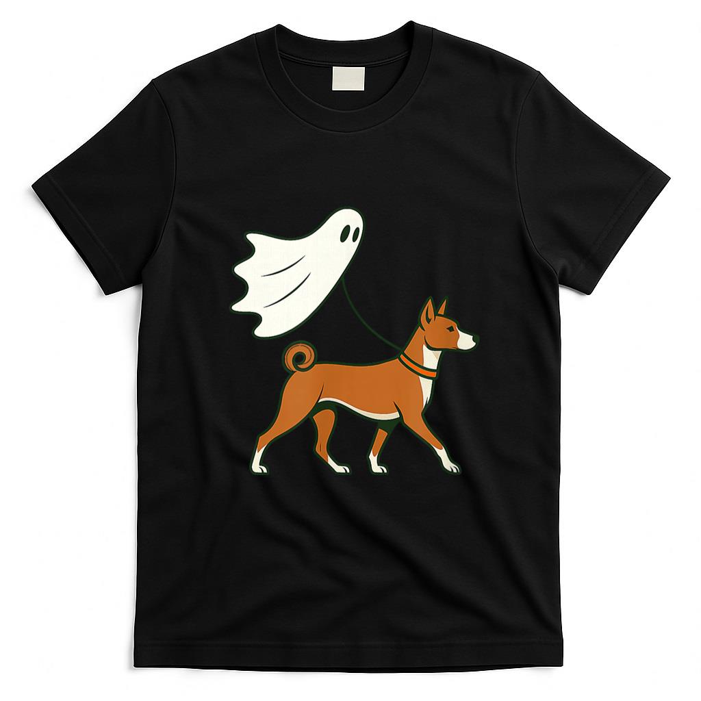 Pet Mom Halloween Shirt - Flying Ghost Walking Belgian Malinois - Dog Mom Dad Pet T-Shirt