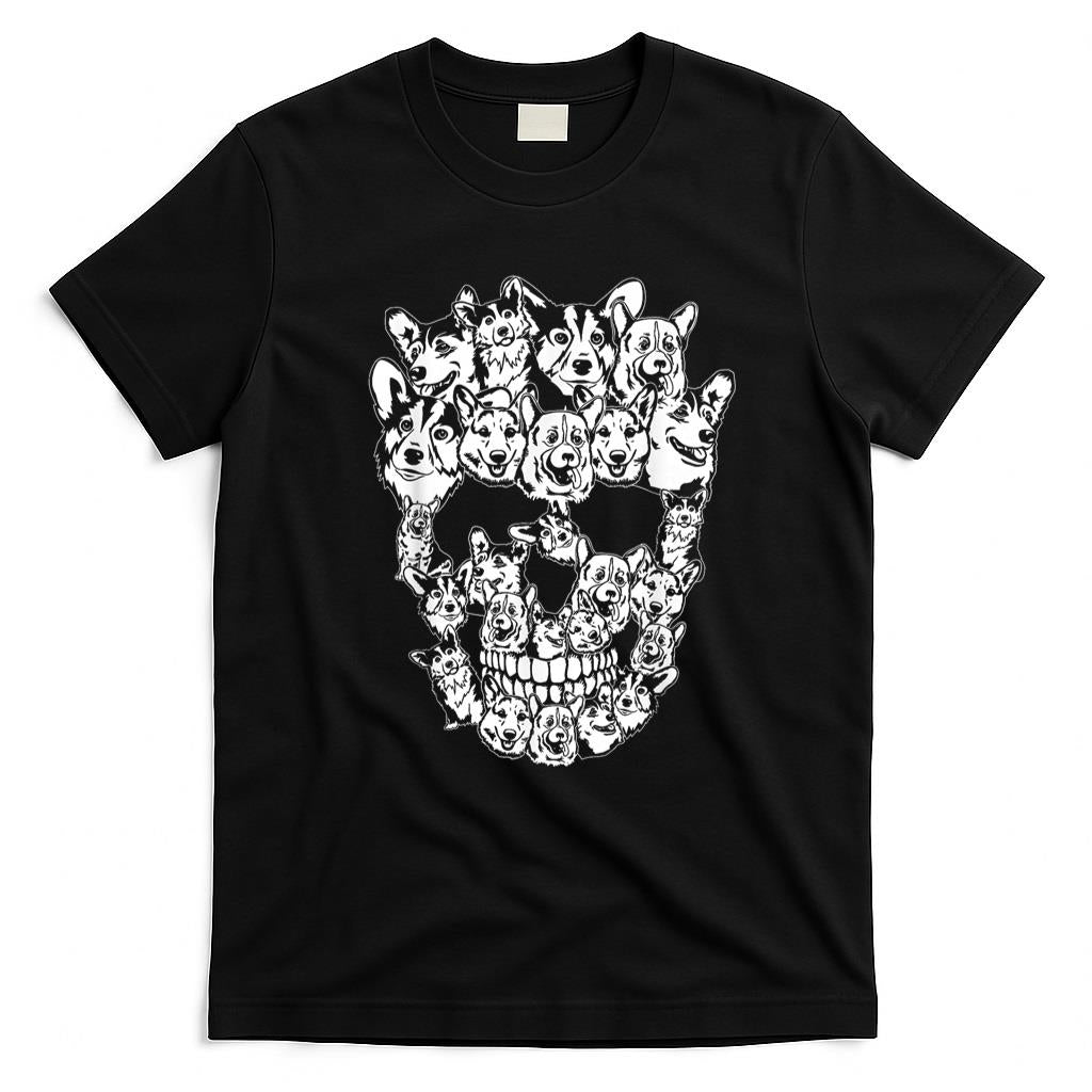 Pet Mom Halloween Shirt - Funny Halloween Costume Skull Corgi Dog Lover T-Shirt