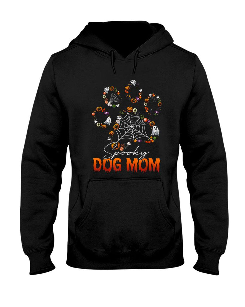 Pet Mom Halloween Shirt - Spooky Dog Mom Cute Dog Paw Halloween Men Women T-Shirt