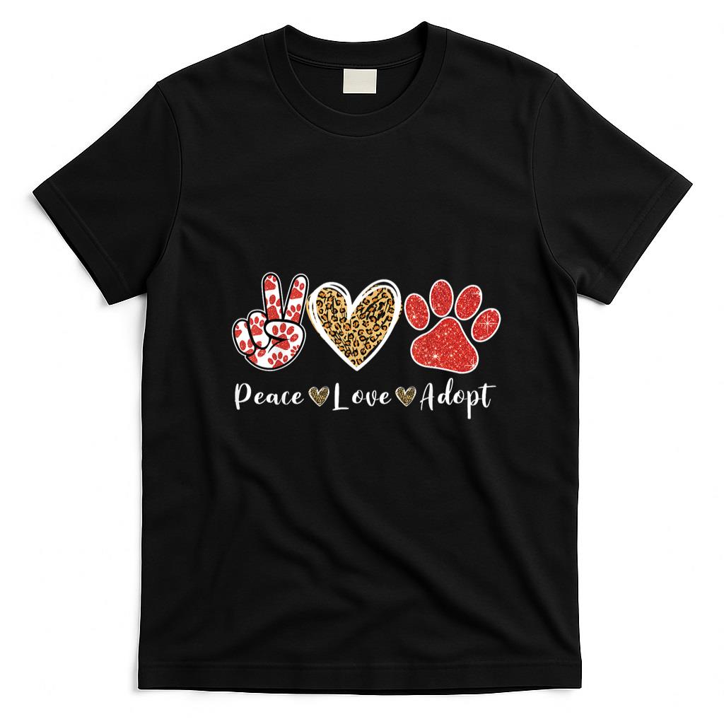 Pet Mom Halloween Shirt - Ki Peace Love Rescue Adopt Dog Cat Lover Costume Puppy Mom T-Shirt