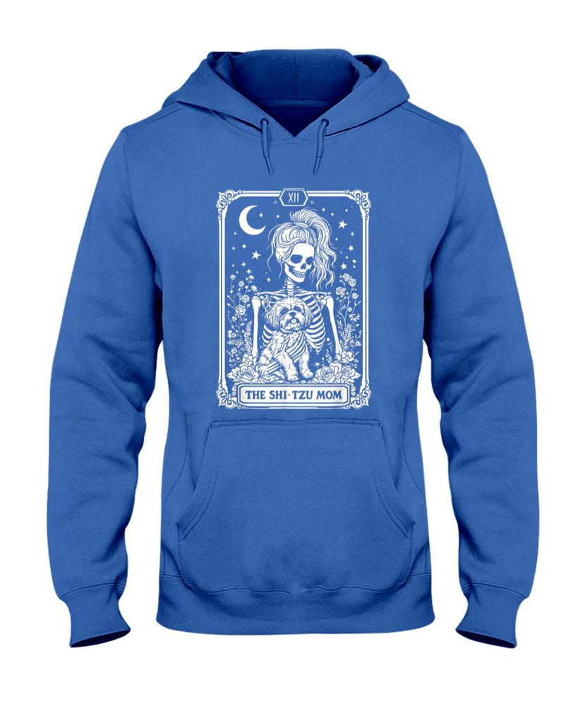 Pet Mom Halloween Shirt - Spooky Shih Tzu Mom Skeleton Tarot Card Halloween Dog Mama T-Shirt