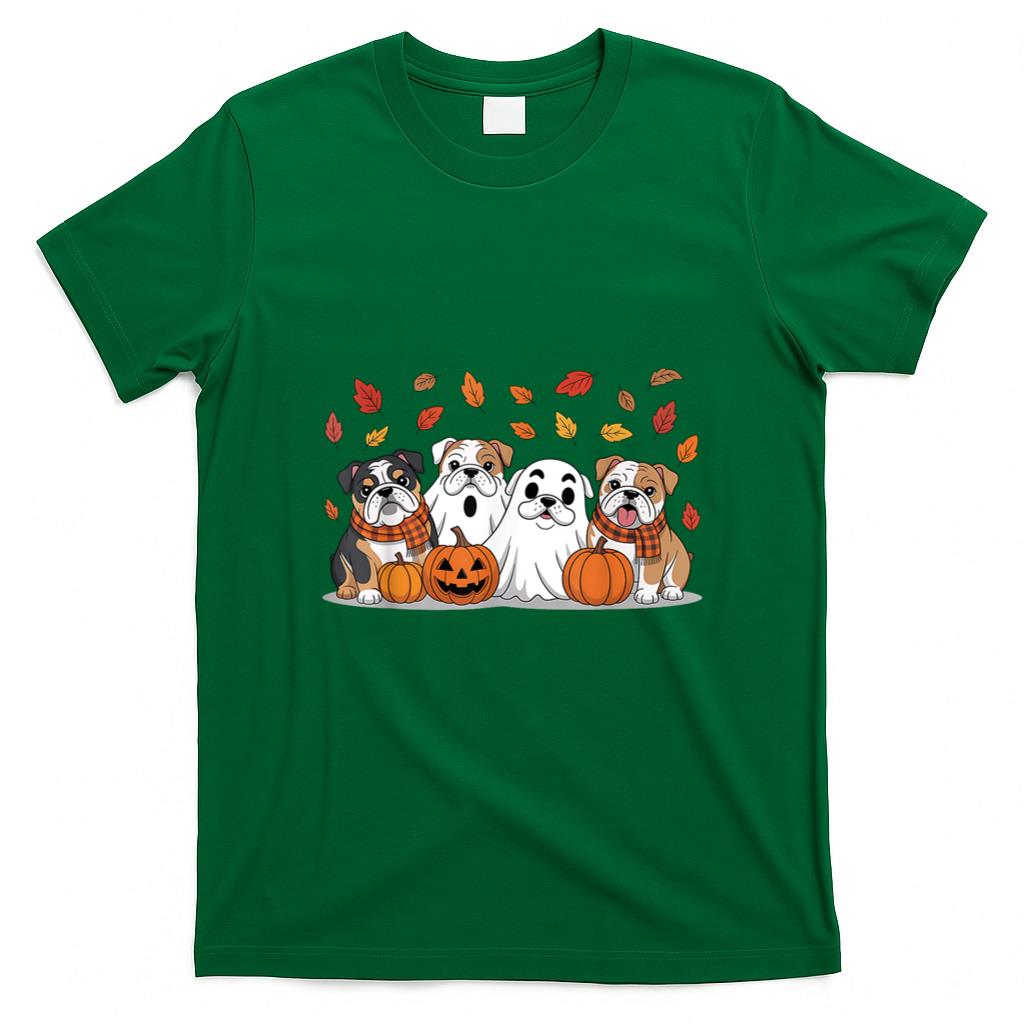 Halloween Shirt - English Bulldog Ghost Fall Autumn Thanksgiving Halloween T-Shirt