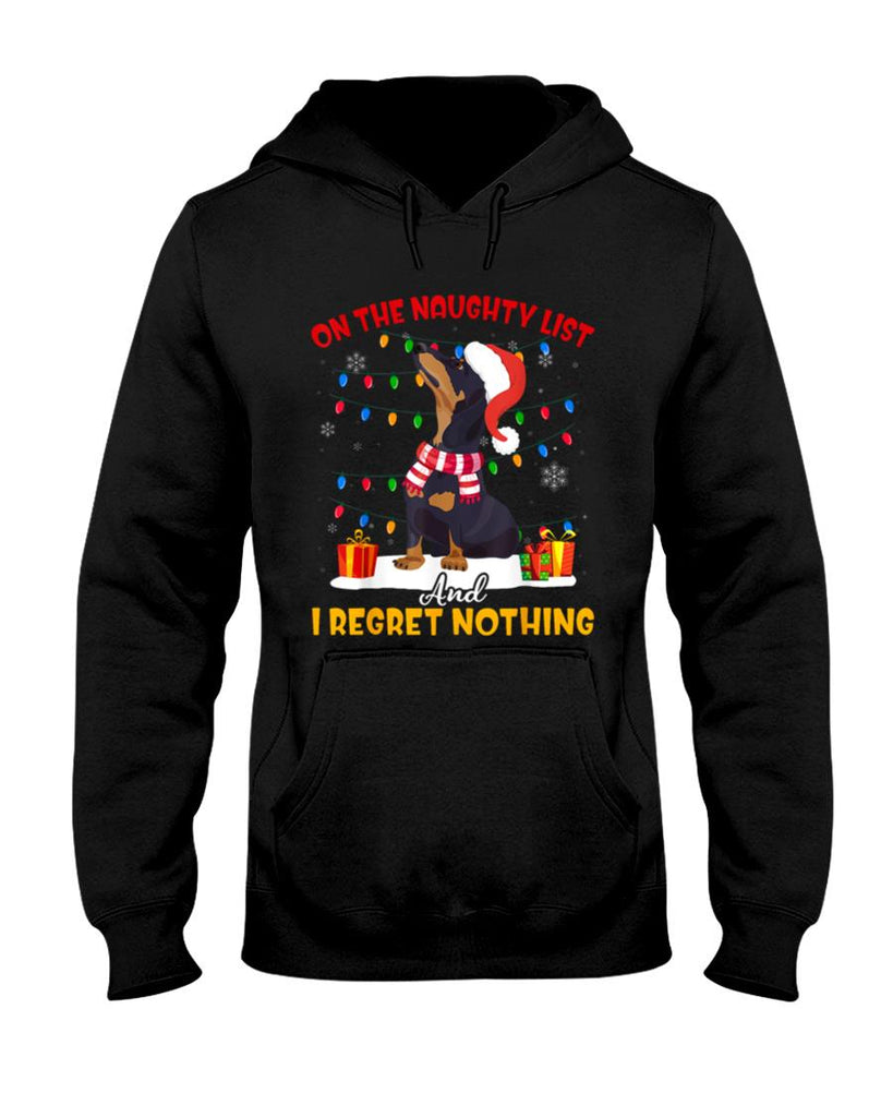 Dachshund Santa On The Naughty List Dachshund Christmas Gift T-Shirt