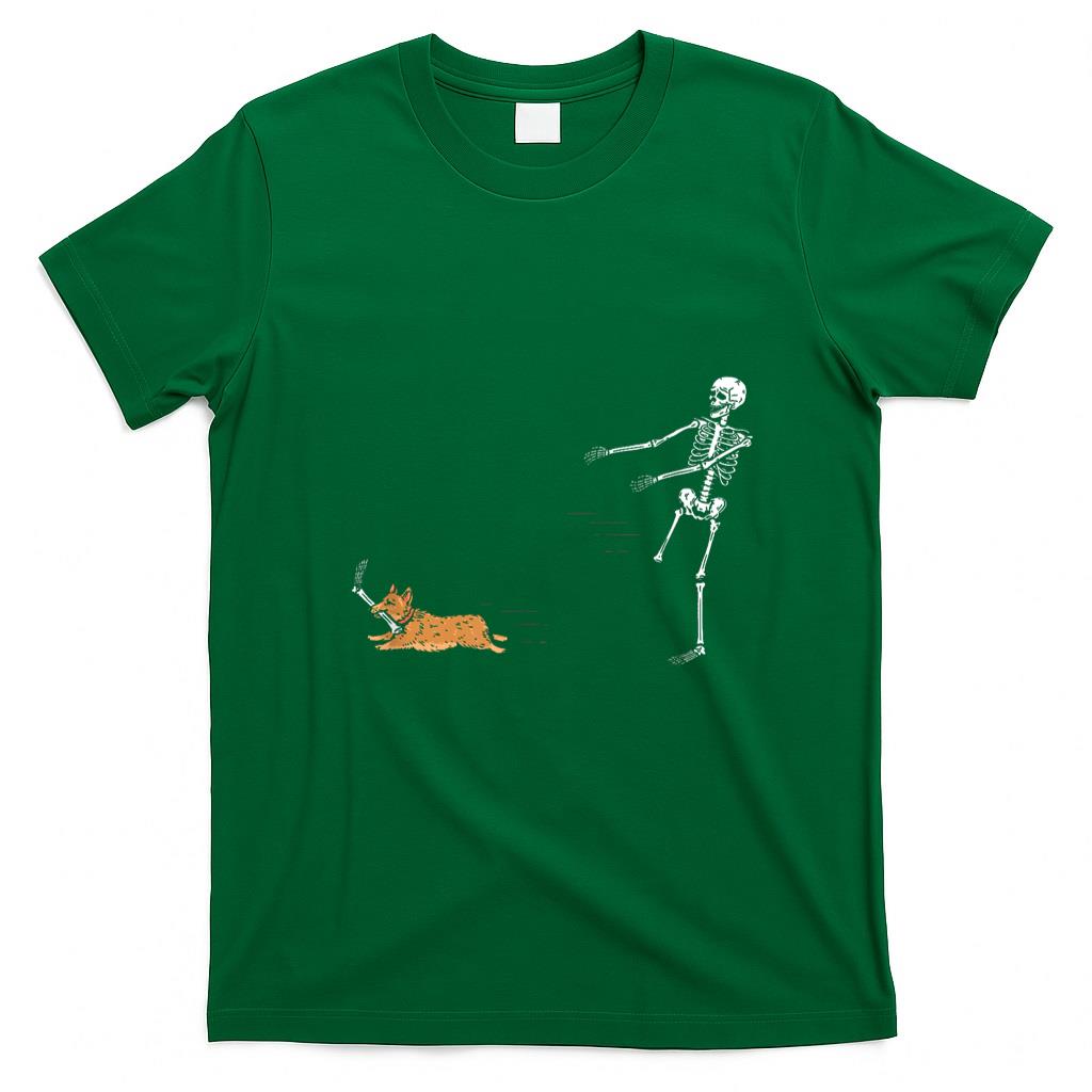 Pet Mom Halloween Shirt - Cute Corgi Dog  Funny Skeleton Halloween T-Shirt