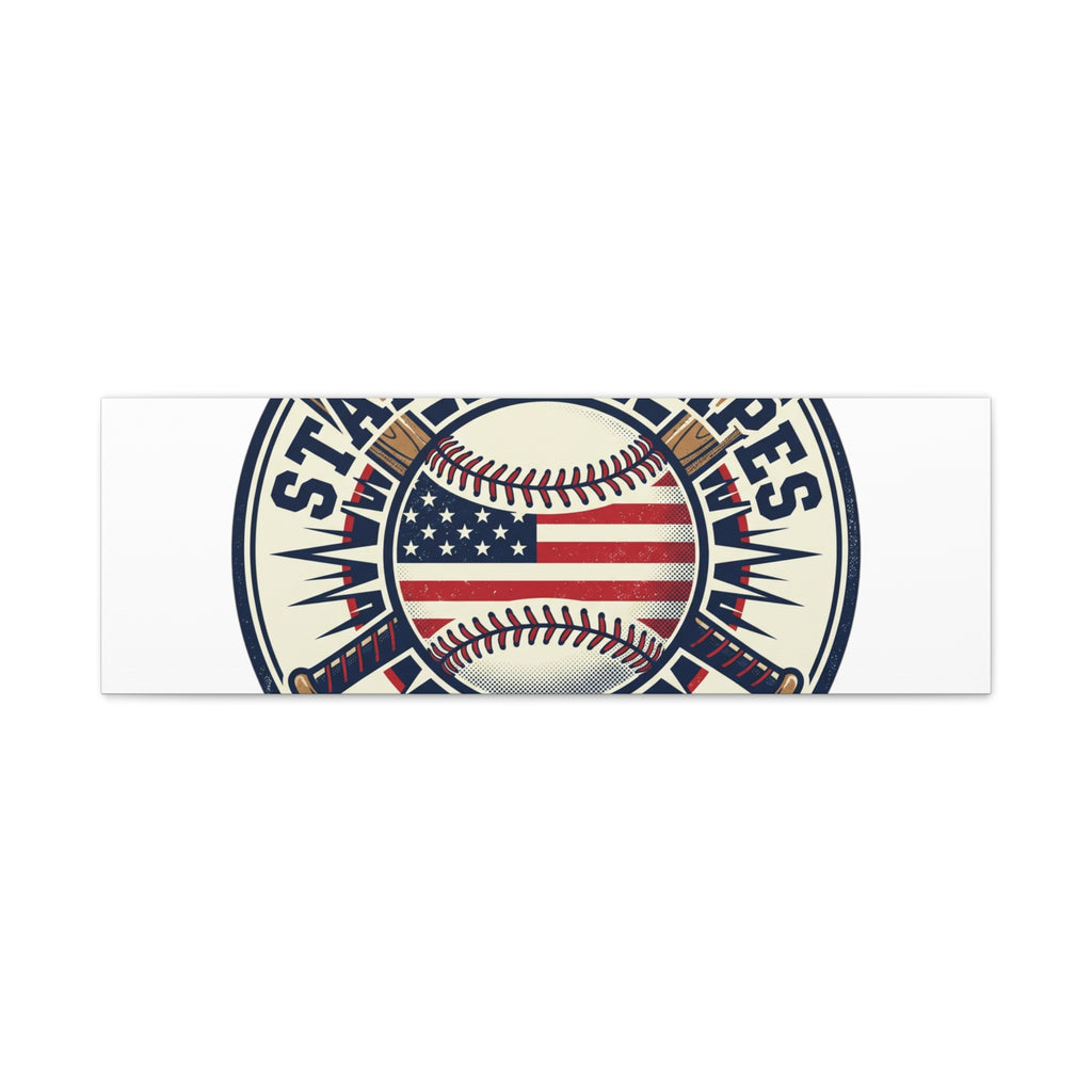 Stars & Stripes Baseball Nights Canvas | Patriotic Baseball Wall Art