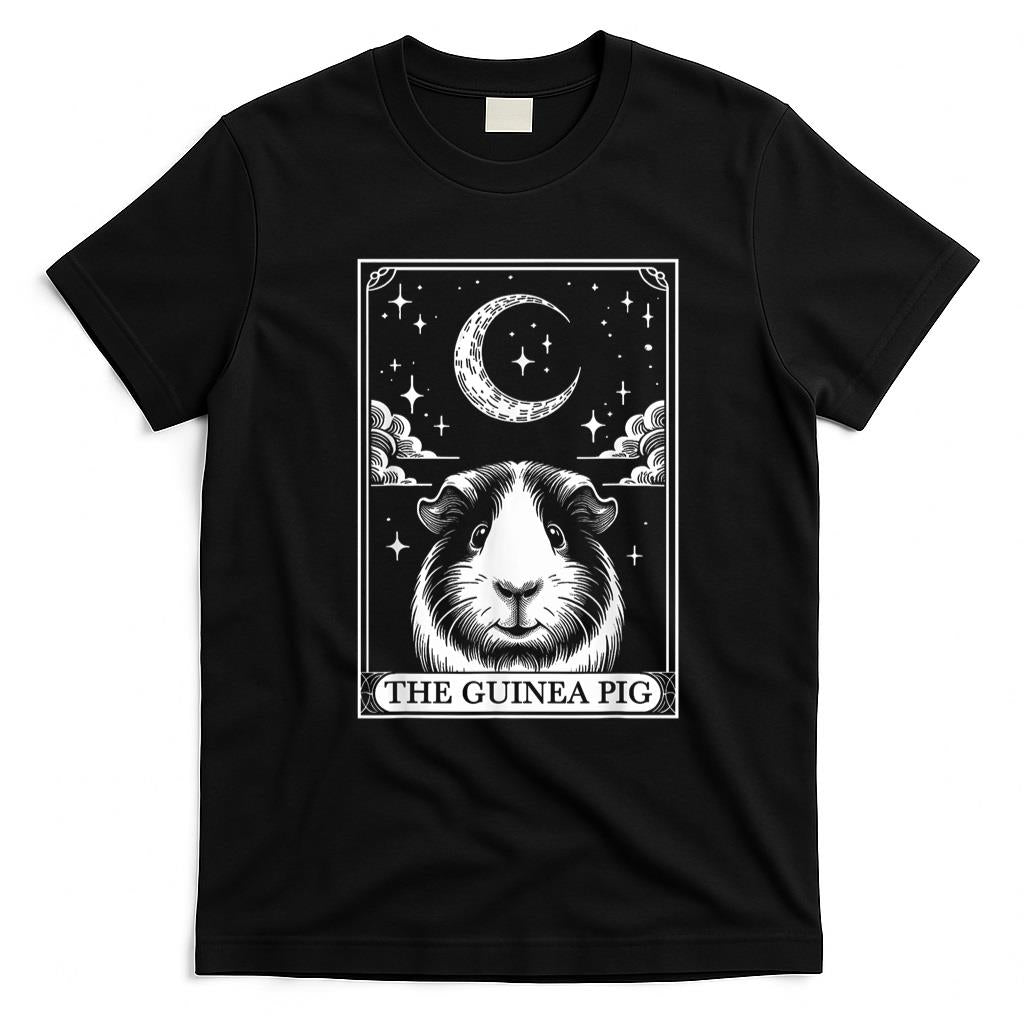 Pet Mom Halloween Shirt - Tarot Card Vintage Crescent Moon Guinea Pig Mom Pet Lovers T-Shirt