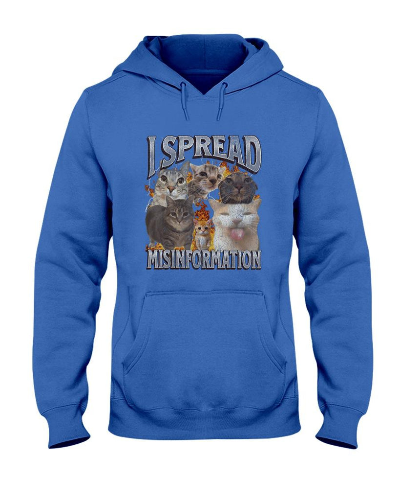 Funny Tees - I Spread Misinformation Funny Cat Meme Bootleg Graphic Men Women T-Shirt