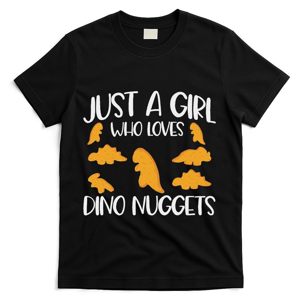 Just A Girl Who Loves Dino Nuggets Dinosaur Chicken Nuggets T-Shirt