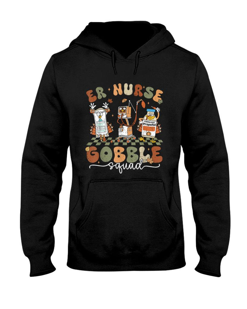 ER Nurse Gobble Squad ER Nurse Turkey Lover Thanksgiving T-Shirt