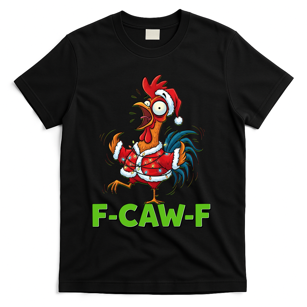Funny Christmas  F CAW F Chicken Rooster T-Shirt
