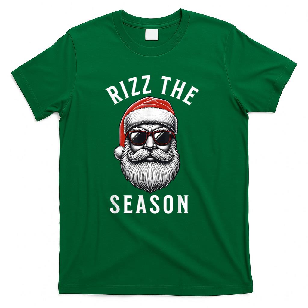Rizz the Season Silly Christmas Funny Santa Men Teen Boys T-Shirt
