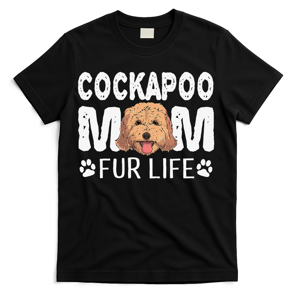 Cockapoo Mom Fur Life Dog Pun Mother's Day Cute T-Shirt