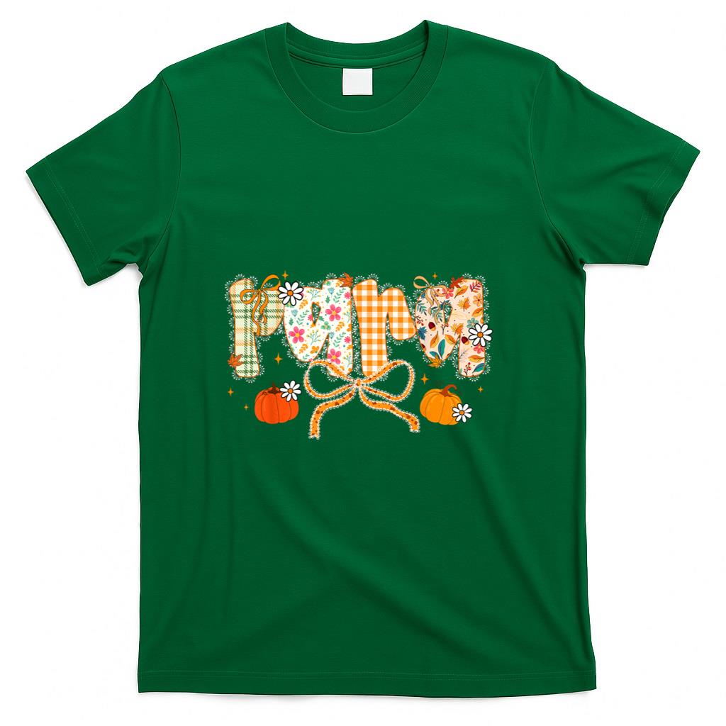 Thanksgiving Fall Autumn para Educator School Women Lace Bow T-Shirt