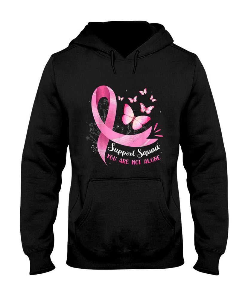 Support Squad Breast Cancer Awareness Pink Ribbon Butterfly T-Shirt_2