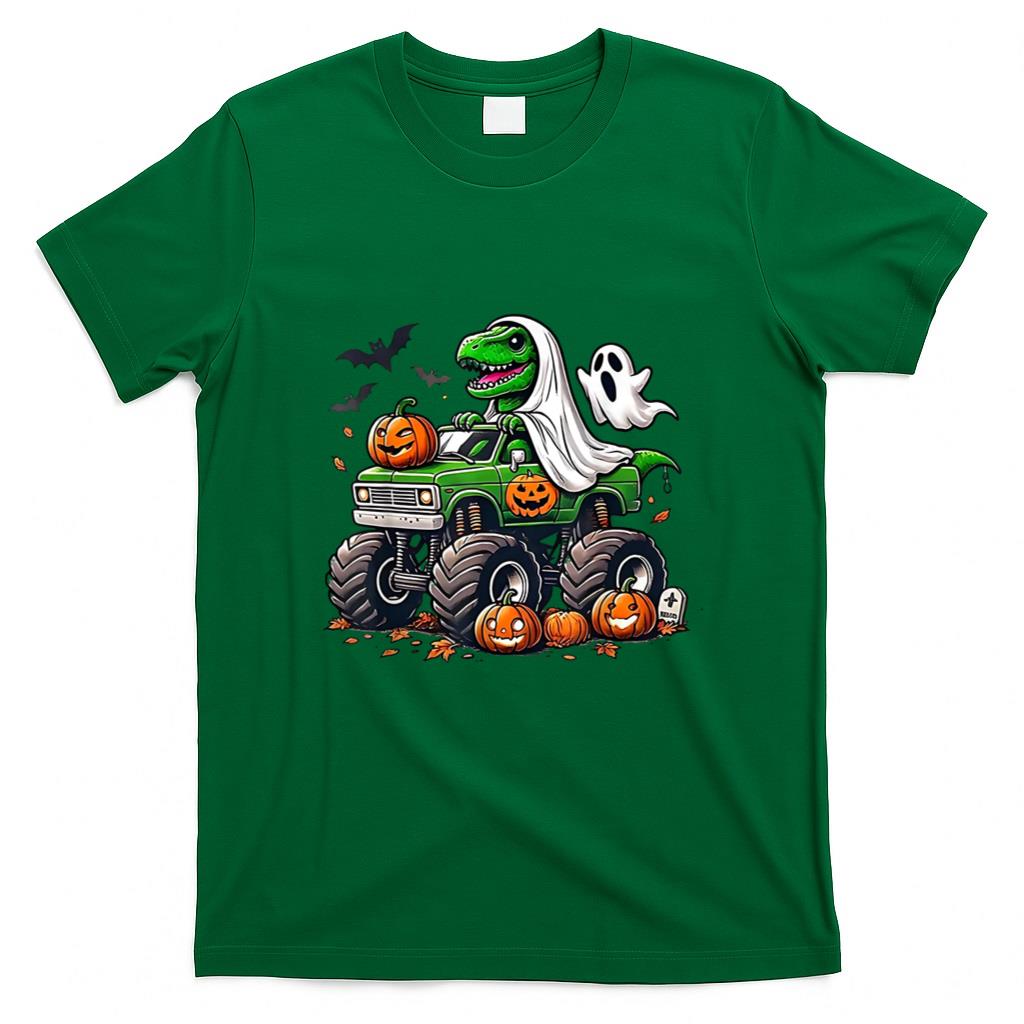 Halloween Shirt - Orange Halloween Shirt Boys Toddler Kids Ghost Shirts T Rex T-Shirt