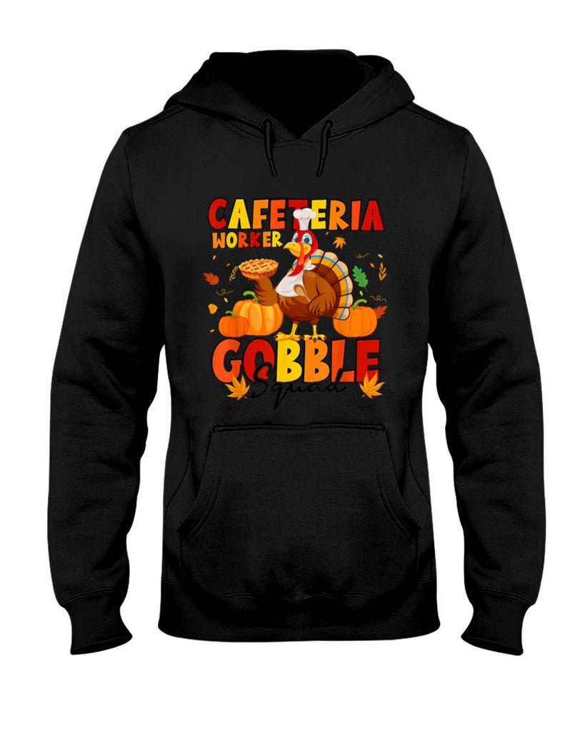 Cafeteria Worker Gobble Squad Turkey Pumpkin Thanksgiving T-Shirt