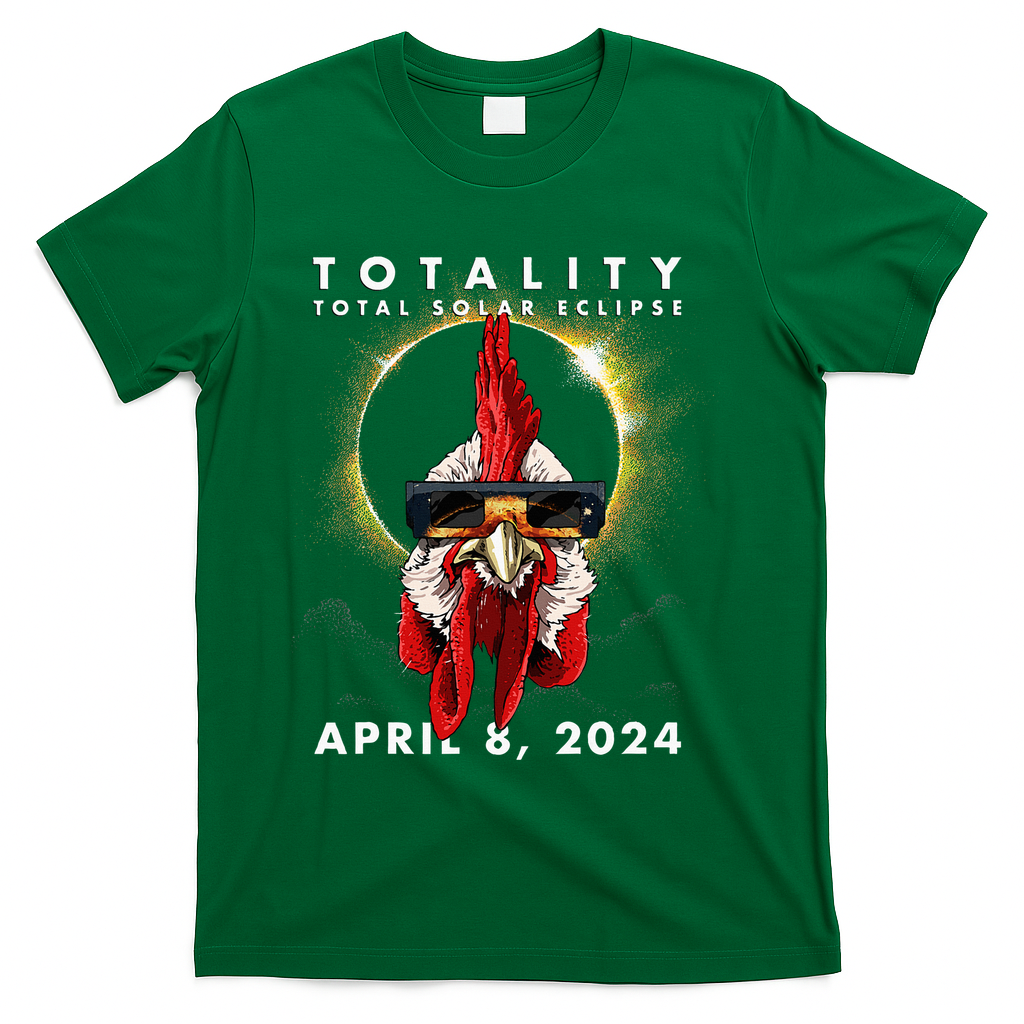 Solar Eclipse 2024 Chicken Rooster T-Shirt
