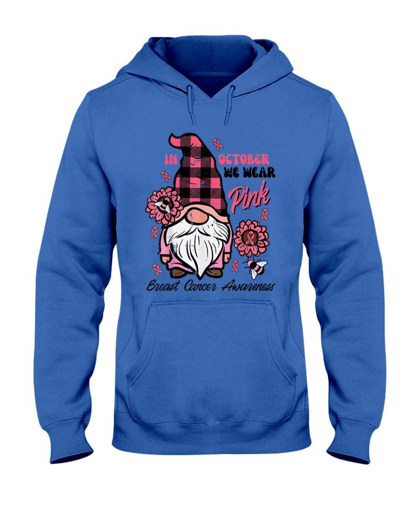 Breast Cancer Aware Gnome October We Wear Pink Women Kid Men T-Shirt