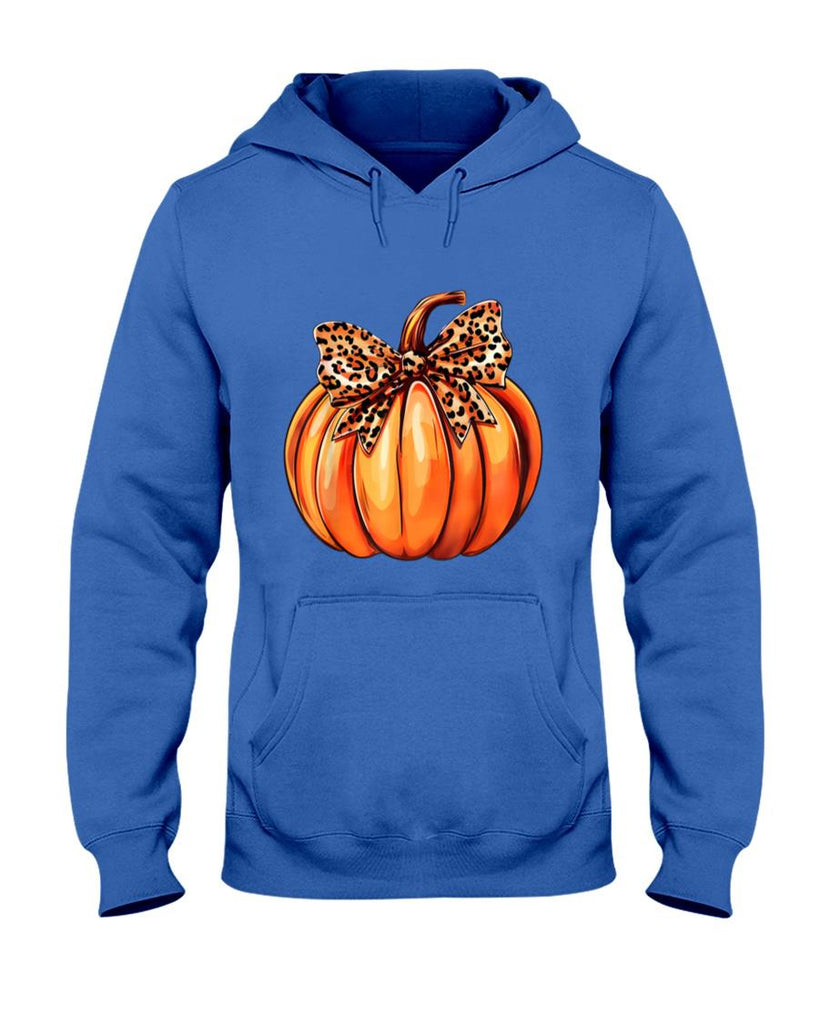 Coquette Bow Leopard Pumpkin Thanksgiving Rustic Fall Women T-Shirt