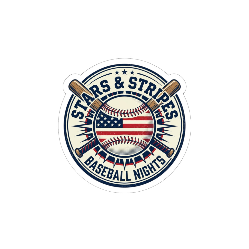 Stars & Stripes Baseball Sticker | Patriotic Baseball, Vintage Ballpark Aesthetic