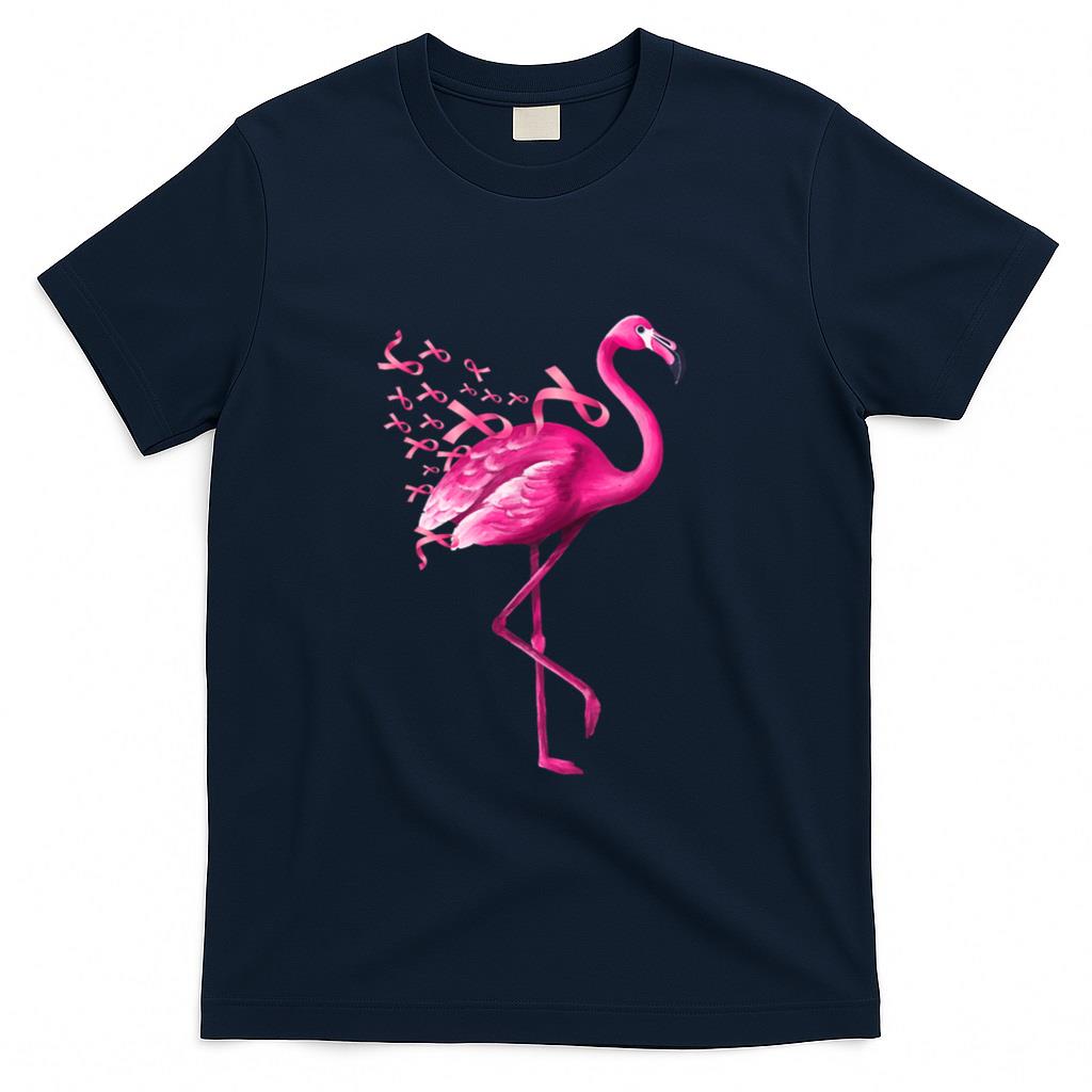 Pink Bird Flamingo Breast Cancer Awareness T-Shirt